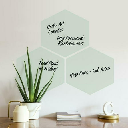 Light Sage Hexagon Dry Erase Peel and Stick Wall Decals
