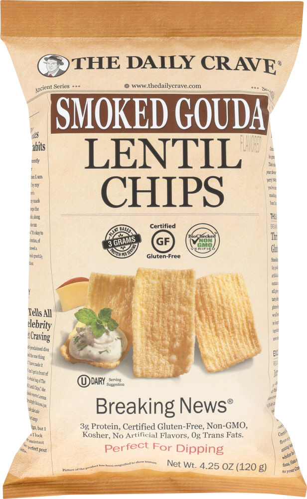 The Daily Crave Chips Lentil Smoked Gouda, 4.25 Oz