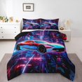 thumbnail image 1 of Erosebridal Racing Car Bedding Twin Comforter Set,Gradient Geometric Down Comforter,Race Car Bedroom Decor,Reversible,Lightweight,2 Piece, 1 of 7
