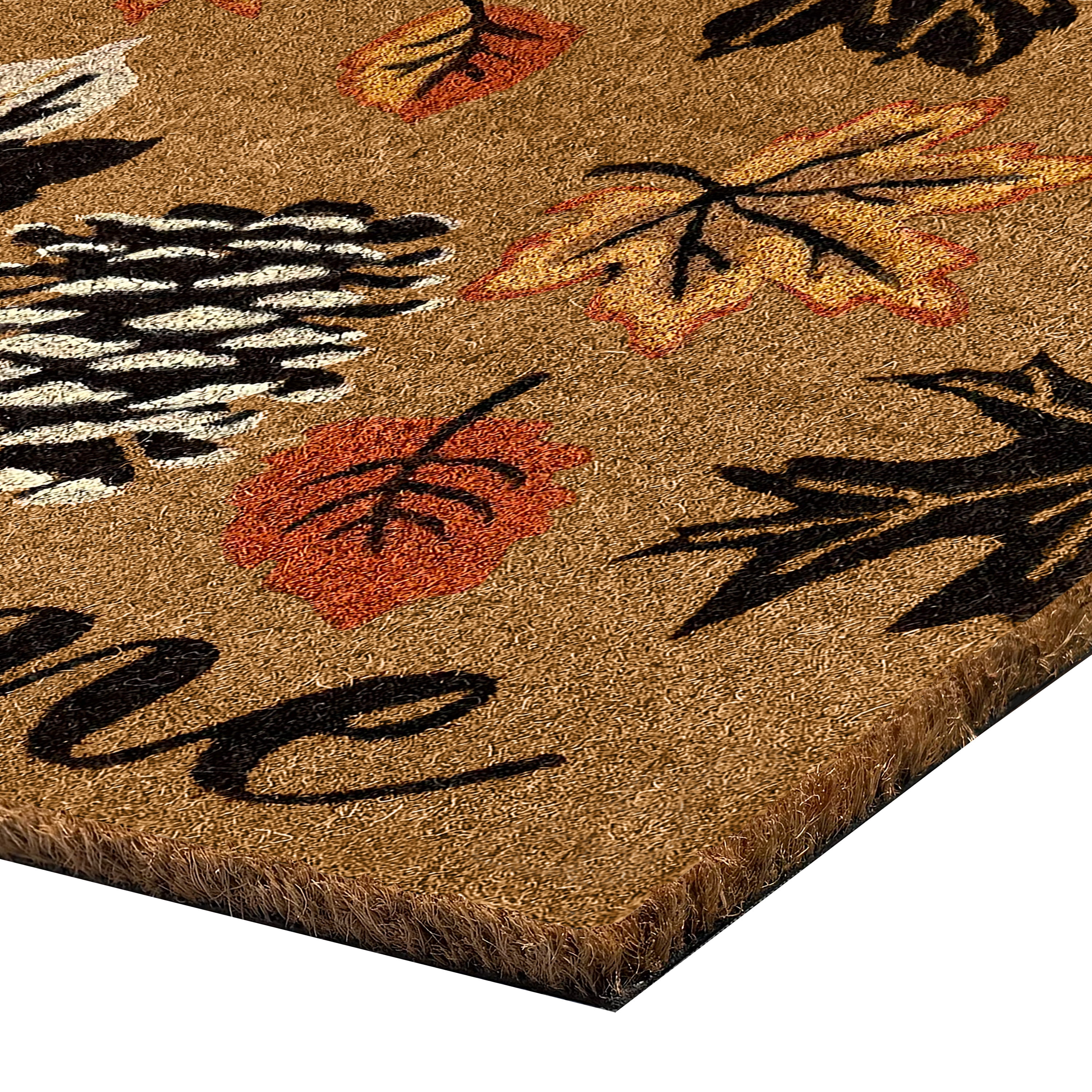 Achim Printed Coir Holiday Doormat 18" x 30" - Welcome Leaves
