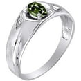 thumbnail image 4 of Green Sapphire & Cz Stone Ring Set 925 Sterling Silver Promise Ring, Oval Shape Men's Gift Ring, 4 of 4