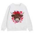 thumbnail image 2 of WOYY Toddler Girls Valentine's Day Sweatshirt Cow Print Crew Neck Graphic Pullover Tops, 2 of 2