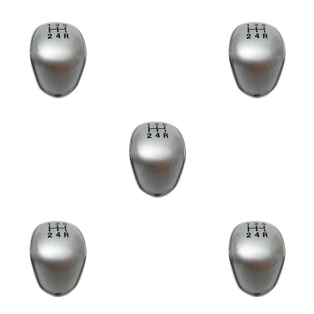 Shengyu Gear Handle Knob Caps 5 Replacement For Focus MK2 Fiesta C-max B-max Kuga Transit Silver 5Set