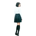 thumbnail image 4 of Beautifulfashionlife Faldas plisadas de color verde bosque de cintura alta de uniforme escolar para mujer (M verde oscuro), 4 of 5