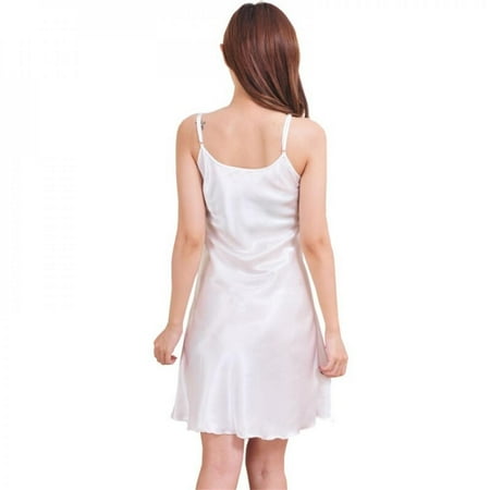 

Ladies Summer V-neck Nightdress Comfortable Pajamas Suspender Silk