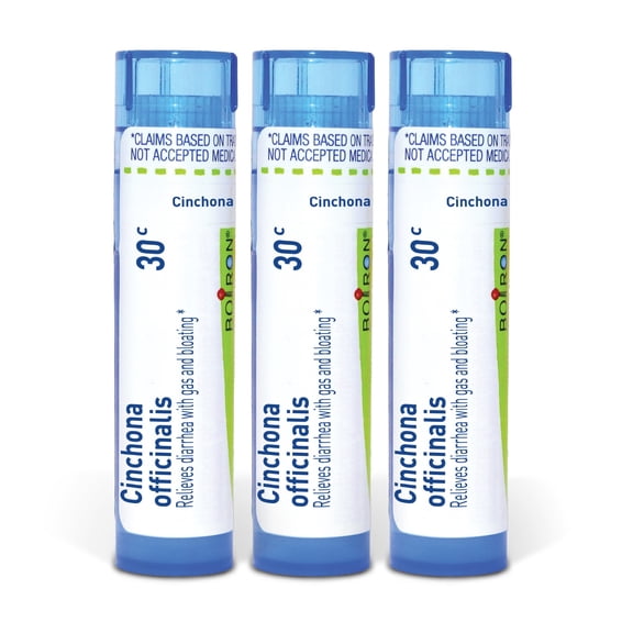 Boiron Cinchona Officinalis 30C, Homeopathic Medicine for Diarrhea With Gas And Bloating, 3 Count (3 x 80 Pellets)