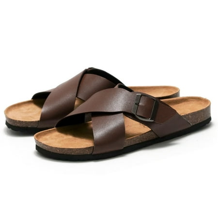 

Men Cork Flip Flops Women Summer Casual Soft Slippers Beach Slide Flats Sandals Couple Fashion Buckle House Outside Shoes 35-45