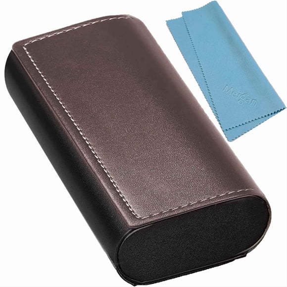 Estuche Doble para Gafas Meigan con Caparazón Duro de Aluminio y Cuero Sintético