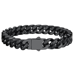 ChainsProMax Black Cuban Link Chain Bracelet Men