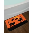 thumbnail image 2 of Halloween Bath Mat, Crescent Cats and Bats Silhouette Mystic Concept, Plush Bathroom Decor Mat with Non Slip Backing, 29.5" X 17.5", Earth Yellow Orange, by Ambesonne, 2 of 2