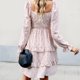 thumbnail image 5 of Vestidos de noche estampados florales Slim Fit Lady Comfy Ruffle Trim Streetwear Suit Hugtrwg Para estrenar, 5 of 7