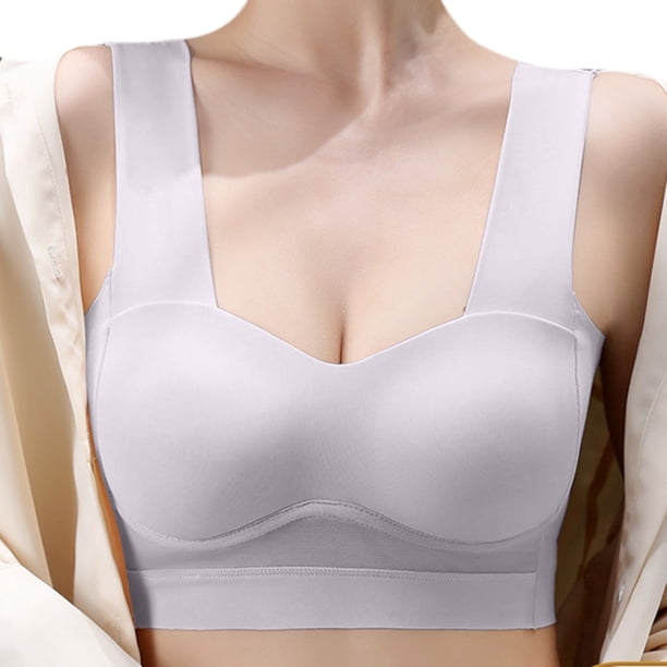 WILLBEST Brasier Transparente Mujer Sujetador De Seda Helada Con Tirantes Finos Y Copas Fijas Para Mujer, Nuevo, Sexy, Con Espalda Descubierta Y Fruncido.