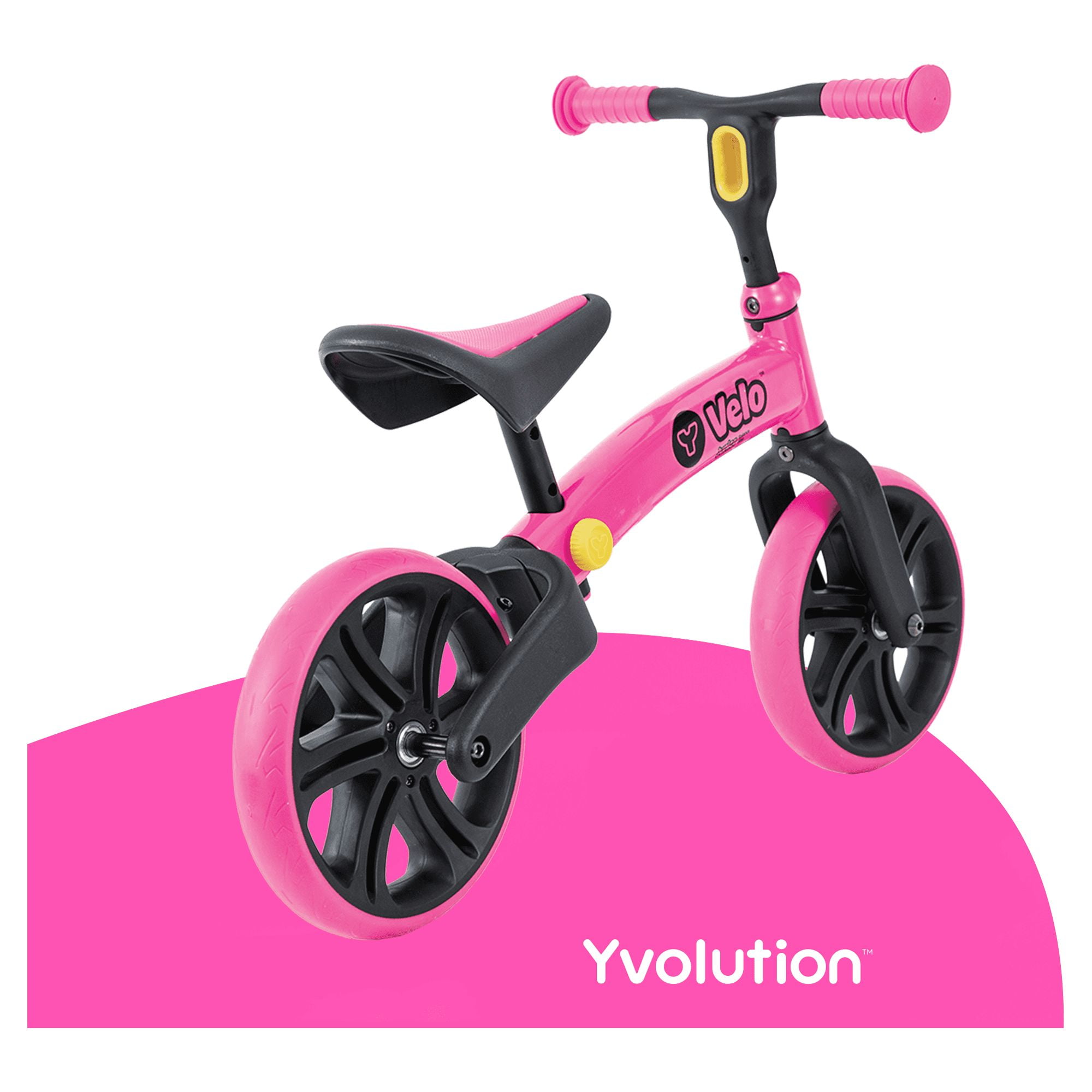 Yvolution Velo Toddler Balance Bike 9 Wheel Pink Girls 18