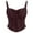 Coffee, variant on Women Corset Lace Up Cami Crop Tops Ruched Casual Sleeveless Tank Top Shapewear Dressy Trendy Party Bustiers White M