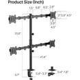 thumbnail image 4 of monTEK Quad Monitor Stand Mount, Fully Adjustable Desk Mount for 4 Screen up to 17”-32” and 22lbs Capacity Each Arm, Stable Monitor Arm with C Clamp and Grommet Base, VESA 75x75mm/100x100mm, 4 of 9