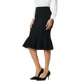 thumbnail image 4 of INSPIRE CHIC Women's Fishtail Skirt Stretchy High Waist Office Work Bodycon Pencil Skirts, 4 of 5