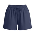 thumbnail image 4 of Women's Elastic Waist Drawstring Casual Straight Leg Shorts, Loose Summer Beach Shorts L, 4 of 7