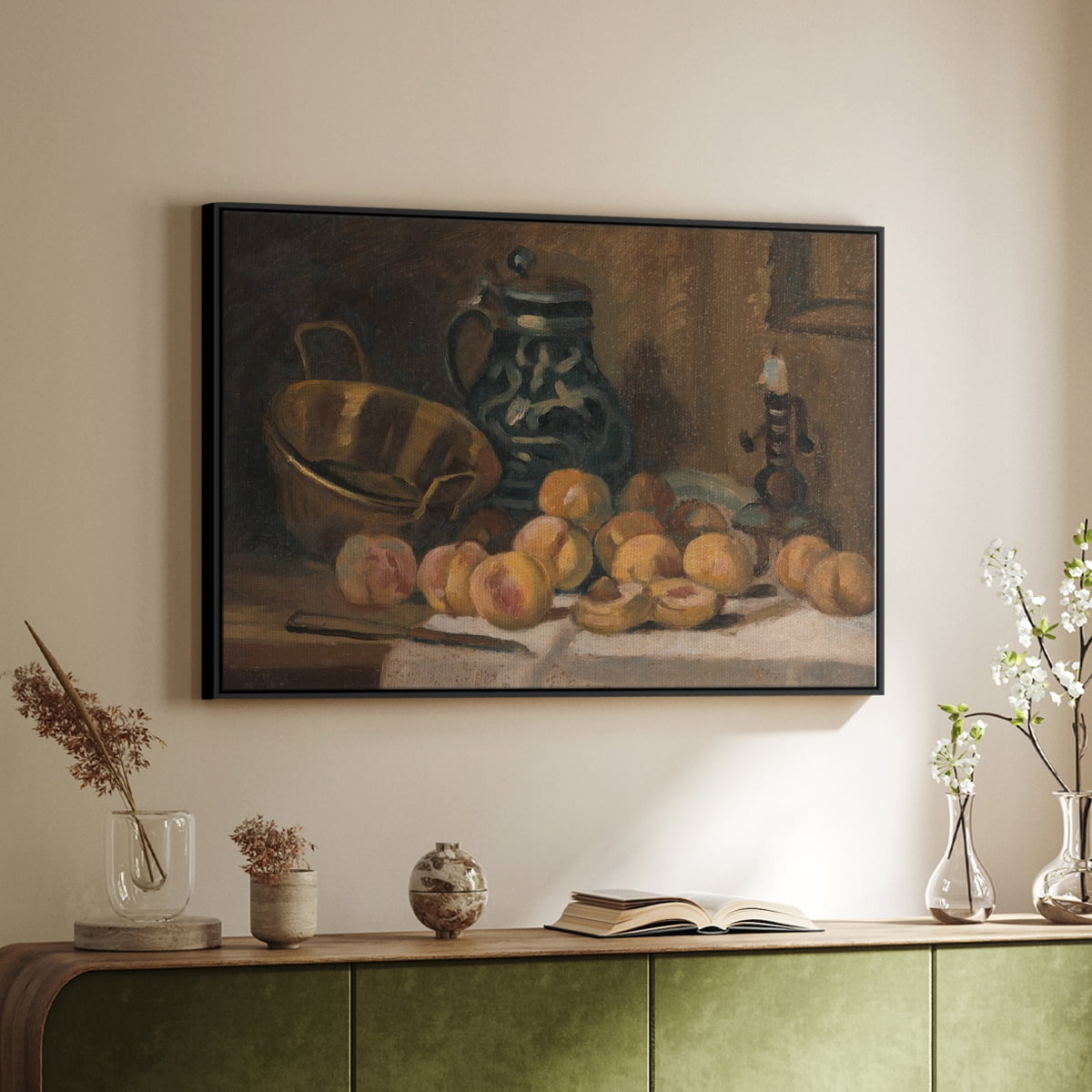 Vintage Botanical Print-LXXXII By Wexford Home Framed in Black Wood Gallery Wrapped Canvas 17 in. x 25 in.