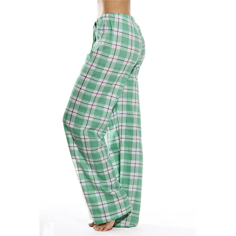 YWDJ Pants for Women High Waist Home Casual Loose Plaid Trousers Sleep  Comfortable Pants Green XL 