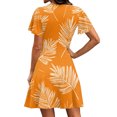 thumbnail image 5 of Sundresses for Women 2026 Hawaiian Floral Print V Neck Short Sleeve Elegant Classy Fashion Dress Casual Beach Outfits, 5 of 5