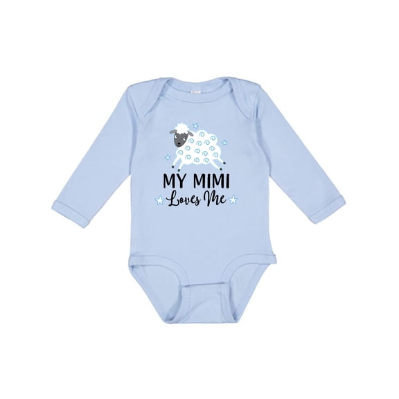Inktastic My Mimi Loves Me Baby Lamb Boys or Girls Long Sleeve Baby Bodysuit