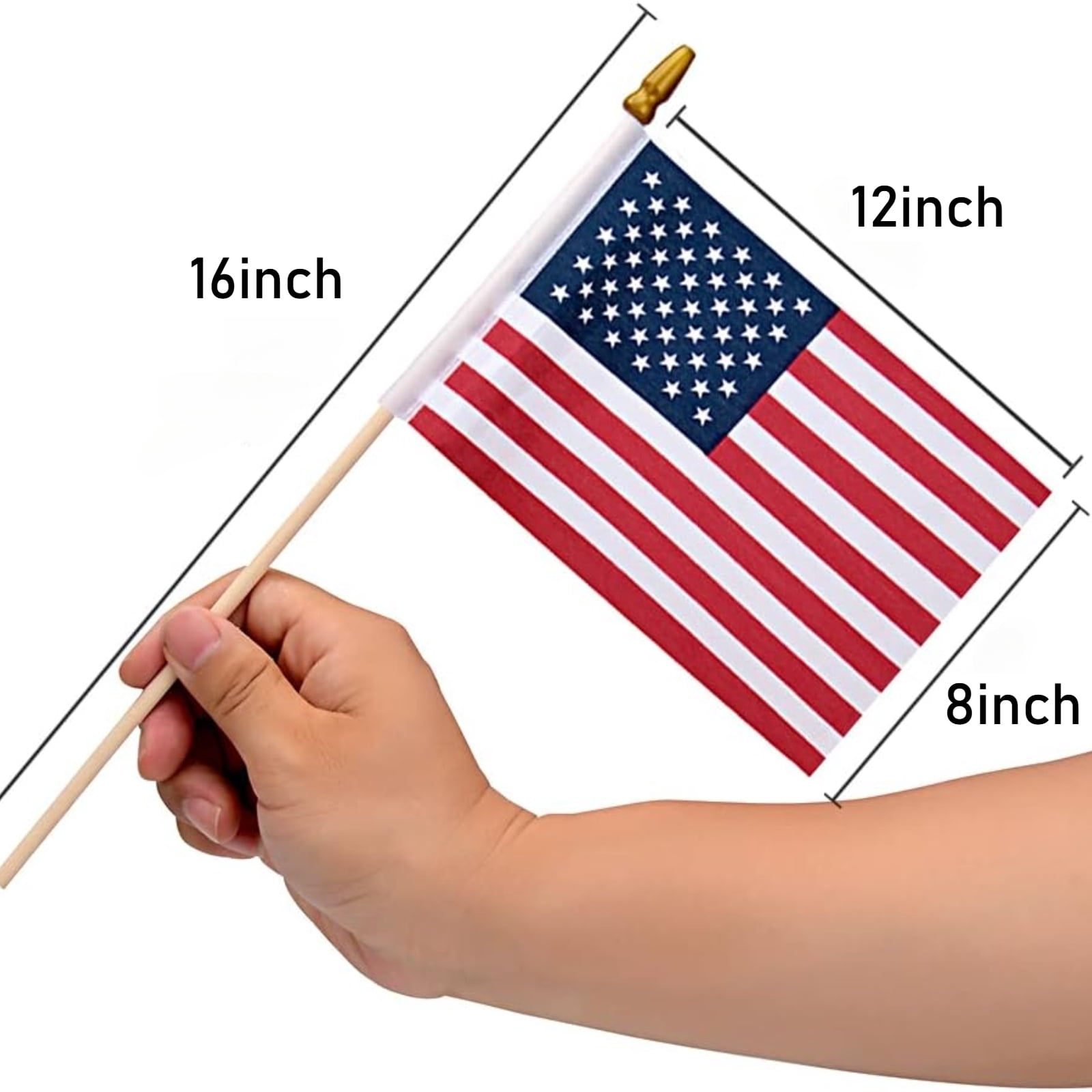 20 Pcs 8x12 Inch Small American Flags on Sticks, Small US Flags/Mini American Flags for Outside ,Handheld US Flags Stick,Memorial Day Decorations,Independence Day,Patriotic Decorations