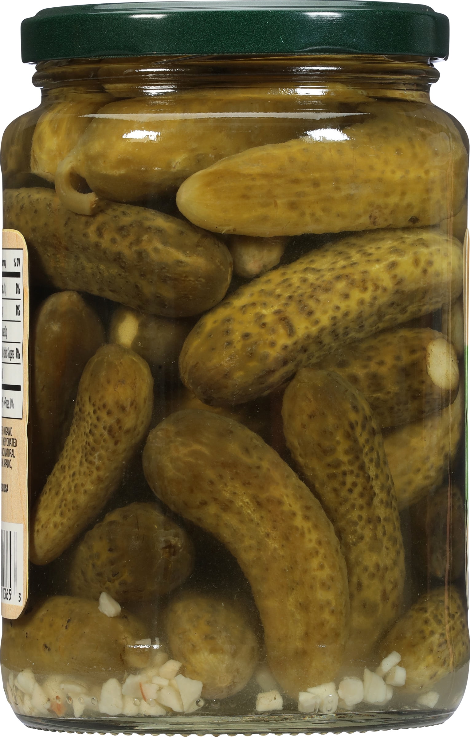 (3 pack) Woodstock Foods Organic Kosher Baby Dill Pickles, 24 oz Jar, Serving Size 2 Pickles, Servings Per Container 14