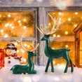 thumbnail image 2 of 2 Pcs Christmas Reindeer Decor Small Resin Standing Sitting Deer Figurine Mini Reindeer Christmas Table Decoration for Home Indoor Xmas Holiday Small Statue Rustic Table Decor(Green), 2 of 5