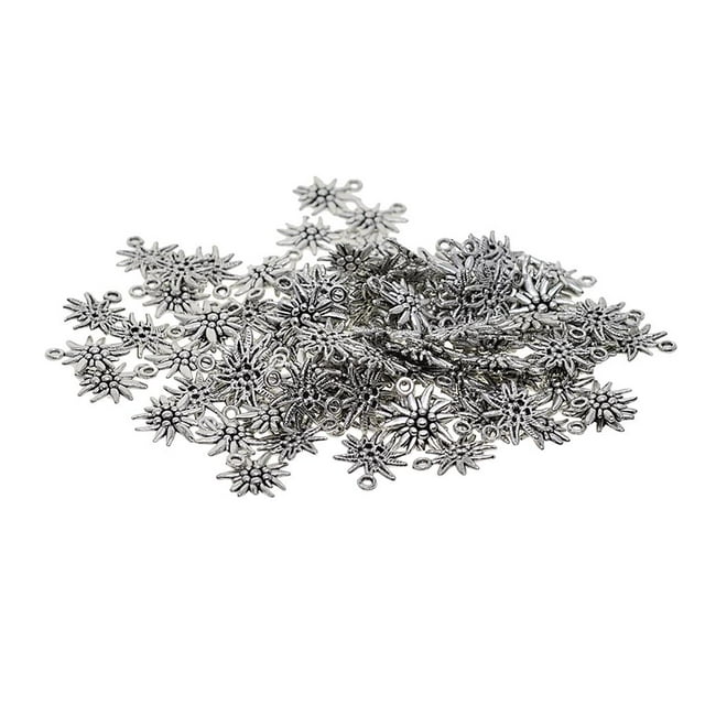 100 Piezas Aleación Flor Colgante Para Decoración Accesorio De Fabricación De Abalorios Y Bisutería Gloria Colgantes de dijes para hacer a mano
