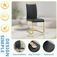 thumbnail image 6 of JUFU 5 Piece Dining Table Set for 4, 55" White Rectangular MDF Table with Gold Metal Legs and 4 Black PU Upholstered Chairs, Elegant Dining Set for Small Spaces, 6 of 7
