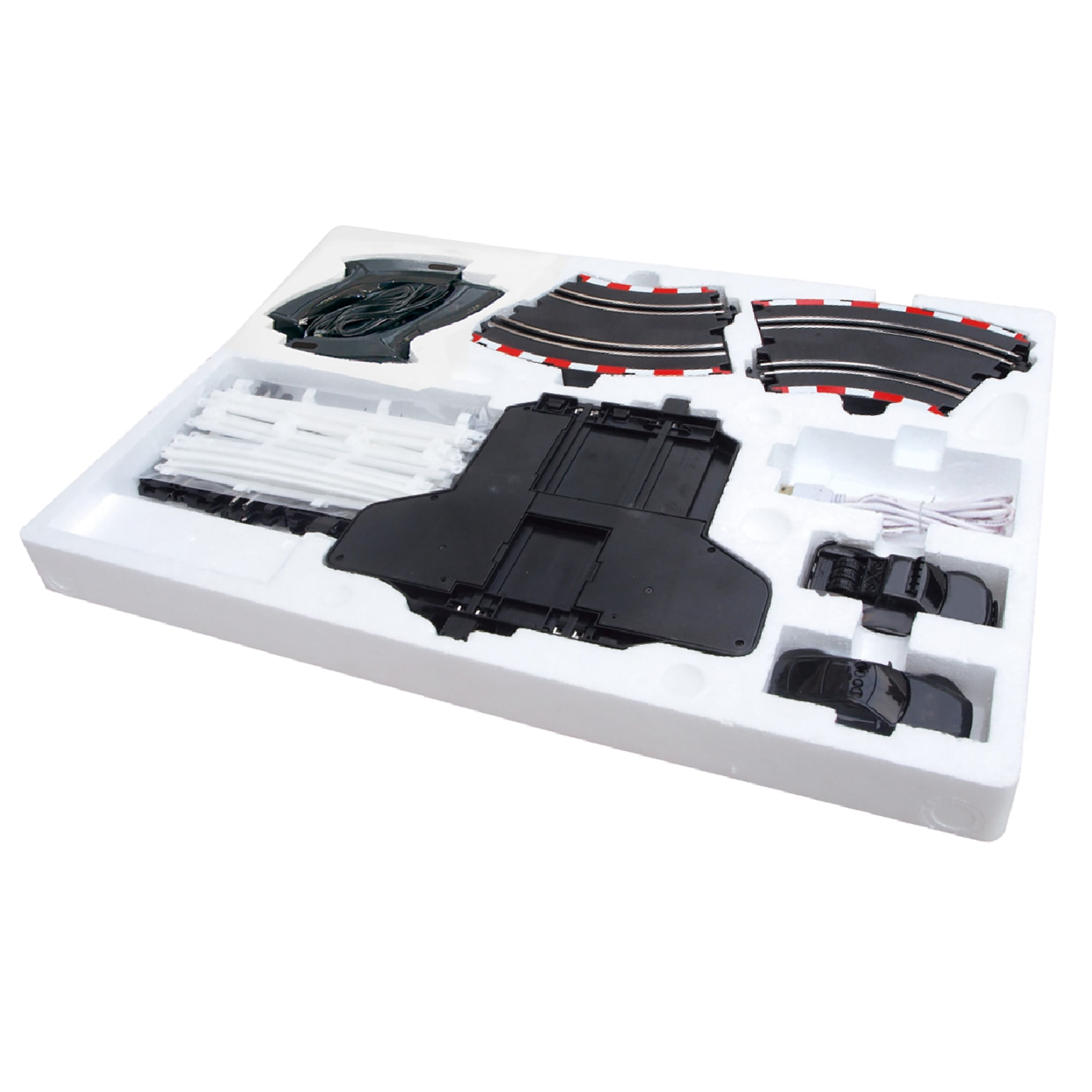 Joysway: SuperFun 201 - 1/43 USB Power Slot Car Racing Set, Layout Size: 51"x23", LED Headlights, Lap Counter, Ages 8+