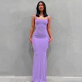 thumbnail image 1 of 2023 Summer Women Sexy Spaghetti Strap Black Skims Long Dress Y2k Sleeveless Solid Skinny Bodycon Trumpet Maxi Dresses VestidosM Gao Jinjia LED, 1 of 2