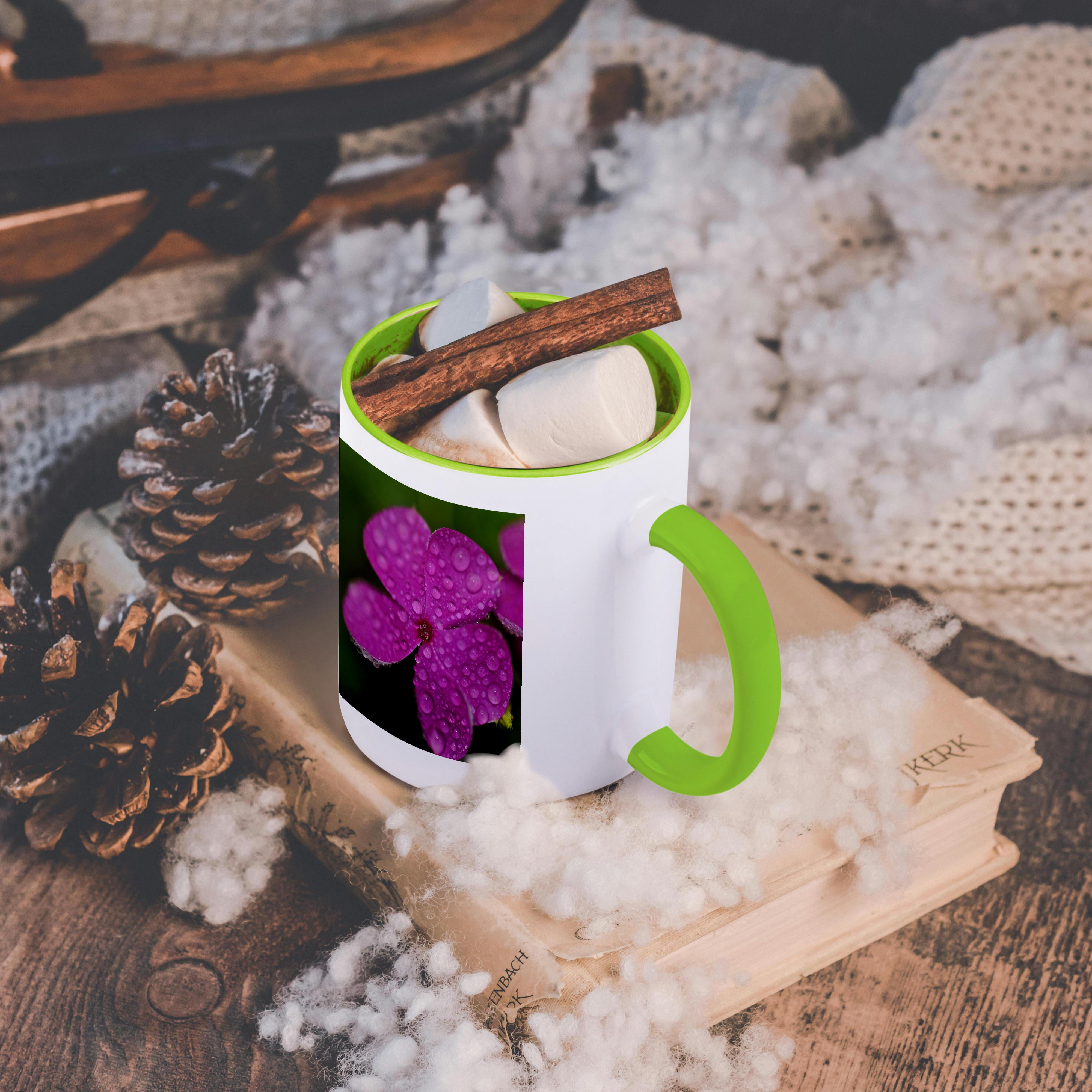 3dRose Rainbow Tie Dye Hummingbird Mug - 11oz Two-Tone Ceramic Mug (Black Interior, Image On Both Sides)
