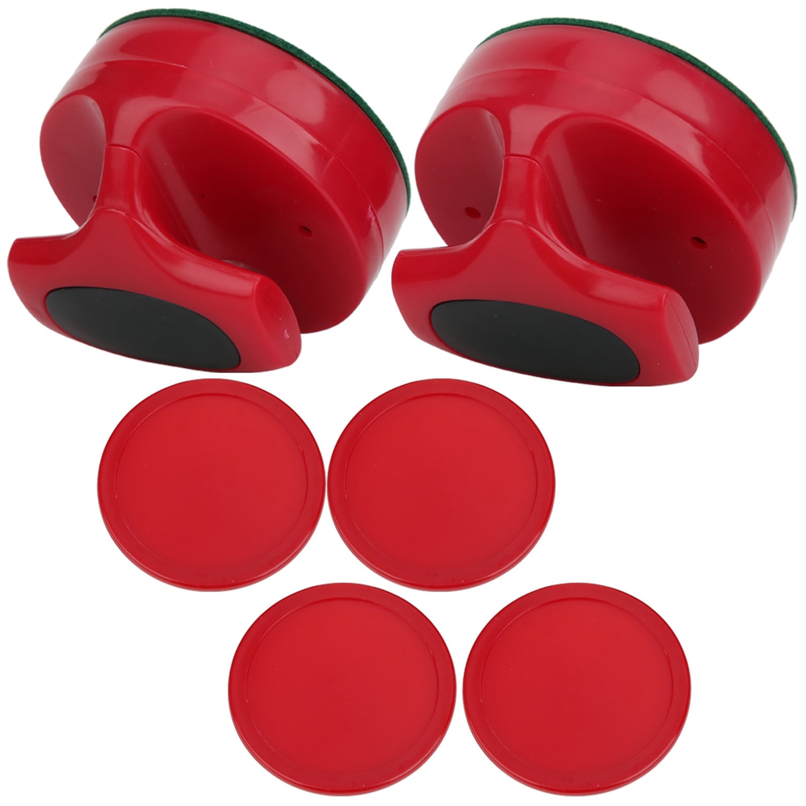 Riousery Air Hockey Pushers Set With 4 Pucks 94MM Slider Replacement Accessories Large Size Red Table Game Equipment 3.7 inches / 94 mm Diameter For Arcade And Family Game Room