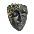 thumbnail image 2 of FENGGHAO Resin Face Wall Mounted Planter Sculptural Hanging Flower Pot For Outdoor Garden Balcony Decor Black, 2 of 7