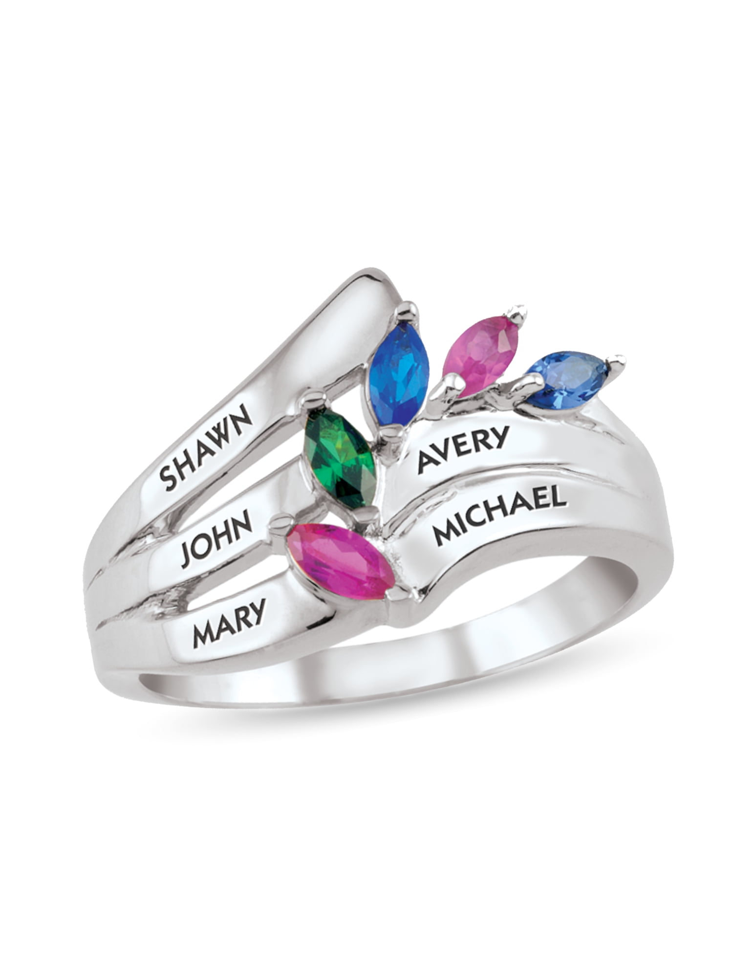 Personalized Engravable Birthstone Ring in 14K Gold by Jewlster