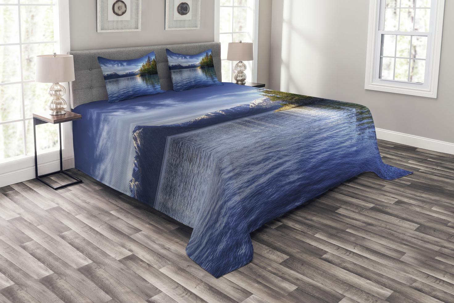 Alaska Bedspread Set King Size, Turnagain Arm of the Cook Inlet