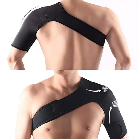 Rotator Cuff Shoulder Brace – Adjustable Compression Sleeve Shoulder Immobilizer - Breathable Neoprene AC Joint shoulderbrace for Men & Women (Left)