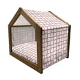 thumbnail image 2 of Ethnic Pet House, Modern and Nostalgic Square Shaped Mixed Tiles Middle Age Effects Design Art Print, Outdoor & Indoor Portable Dog Kennel with Pillow and Cover, 5 Sizes, Maroon, by Ambesonne, 2 of 5