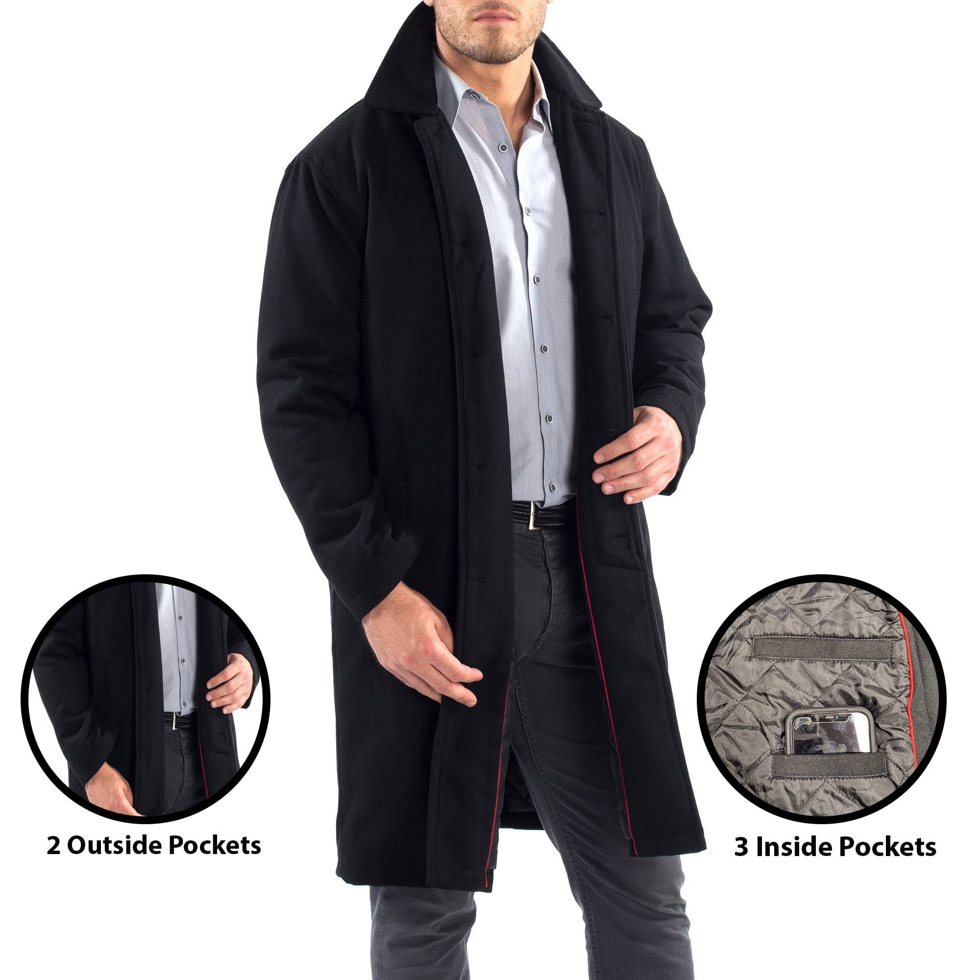 ジャケット・アウター made in Swiss unusual long coat Alpine Swiss Mens Zach Knee Length Jacket Top Coat Trench
