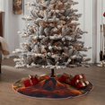 thumbnail image 4 of Sikiie Maple Leaf Meditating Fox Nativity Christmas Tree Skirt, Jesus Christian Winter Holiday Tree Mat Decoration(30-48IN)48", 4 of 6
