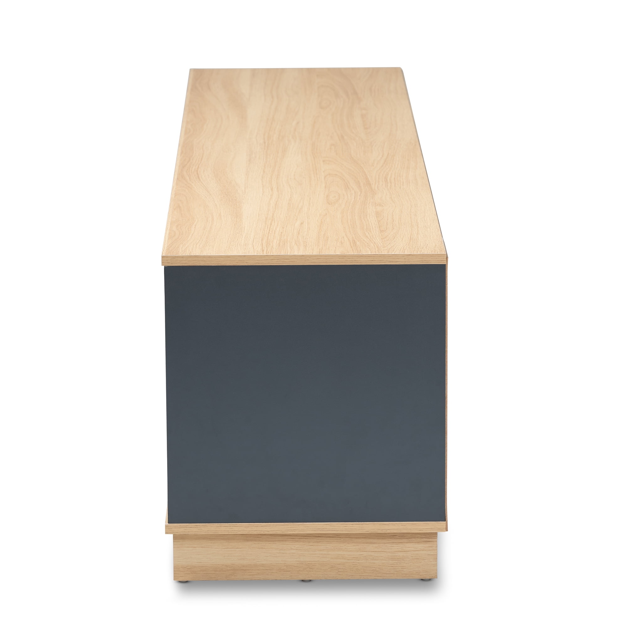 Baxton Studio Reed Mid-Century Modern Multicolor 2-Drawer Wood TV Stand