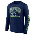 thumbnail image 2 of Men's Fanatics College Navy Seattle Seahawks Helmet Platform Long Sleeve T-Shirt, 2 of 3