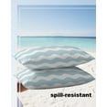 thumbnail image 6 of Outdoor Waterproof Throw Pillow Covers Set of 2 Sky Blue and White Stripes Decorative Pillowcases Lumbar Outdoor Pillows Cushion Case 20x12 Inch Sea Wave Patio Pillows for Couch Sofa Bed Garden, 6 of 7