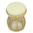 thumbnail image 4 of Milan Handmade Natural Rattan Wicker Ottoman Stool Vanity Bedroom Fully Assembled, Natural Color, 4 of 7