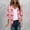 Pink(New), variant on PNTUTB Women's Lightweight Breathable and Loose Fitting Fashionable Printed 3/4 Sleeve Cardigan