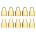 thumbnail image 1 of 10 Piezas de Encanto de Candado, Mini Candado Colgante para Pulsera al por Mayor, Pequeños Colgantes de Candado 3D de Acero para Hacer Joyería, Pulseras, Collares y Aretes, Tono Dorado, 1 of 6