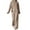 Khaki, variant on Lounge Sets for Women Long Sleeved Two Piece Knitted Tops and Wide Leg Pants Pajama Loungewear