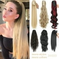 thumbnail image 2 of Synthetic Long Straight Claw Clip On Ponytail Hair Extensions 24Inch Heat Resistant Pony Tail Hair piece For Women Daily Party, 2 of 10