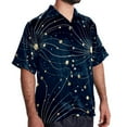 thumbnail image 2 of Virgo Constellation Men's Short Sleeve Hawaiian Poplin Shirt - Casual Printed Button Down Summer Beach Shirt for Men, 2 of 6
